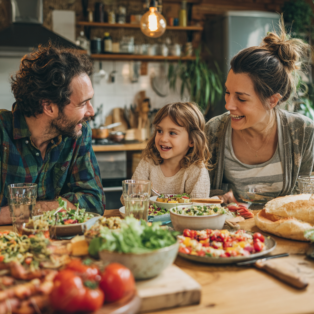 Сім'я вечеряє разом
